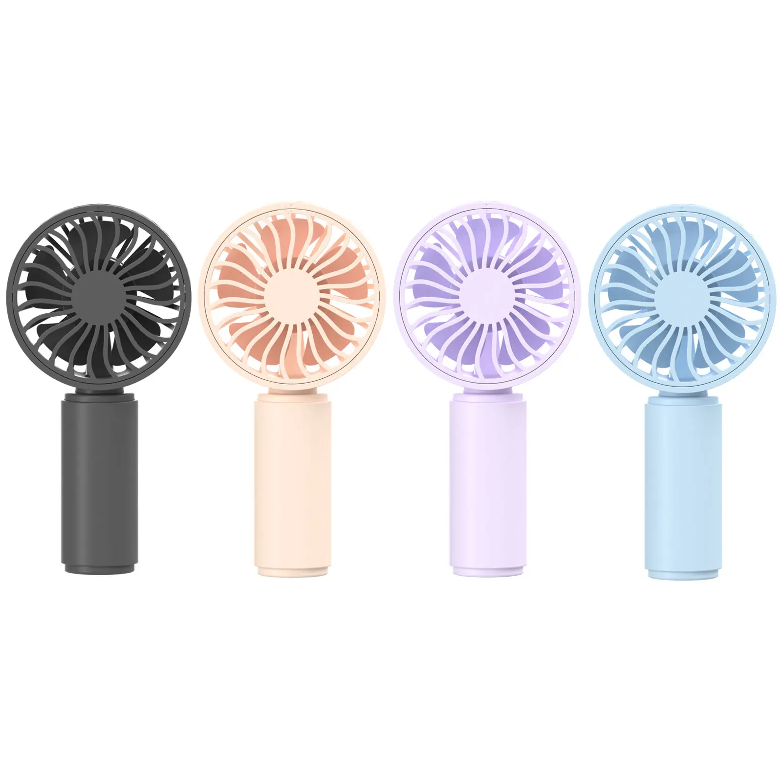 VanSmaGo 2026 Colorful Mini Handheld Portable Fans (4-Pack) - Energy-Efficient, Standalone, Battery-Powered, Brushless, USB-Rechargeable, Lightweight Compact, 3 Wind Speeds, for Outdoor Travel Use, Energy-Efficient Portable Fans