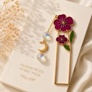 Gold-Plated Floral Bookmark