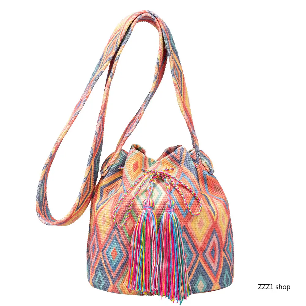 Women's Bohemian-Style Crossbody Bag — Canvas Shoulder Bag & Bucket Bag Design (Ideal for Commuting)