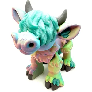 HixTown Highland Cow 5" x 6" Articulated multicolor 3d printed