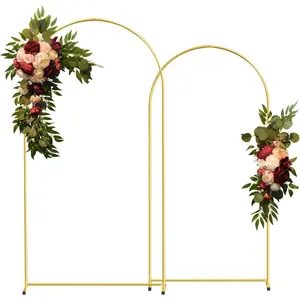 6FT Gold Metal Arch Backdrop Stand, Square Balloon Arch Stand Wedding Frame for Birthday Party, Baby Shower, and Ceremony Decoration