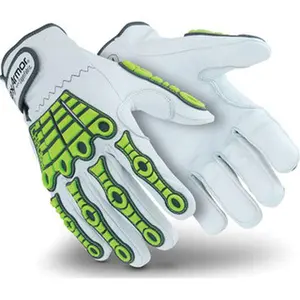 HexArmor Size XS (6), ANSI Cut Lvl A8, Puncture Lvl 4, Cut & Puncture Resistant Gloves SuperFabric Lining, White/Hi-Vis, Paired 4080-XS (6)