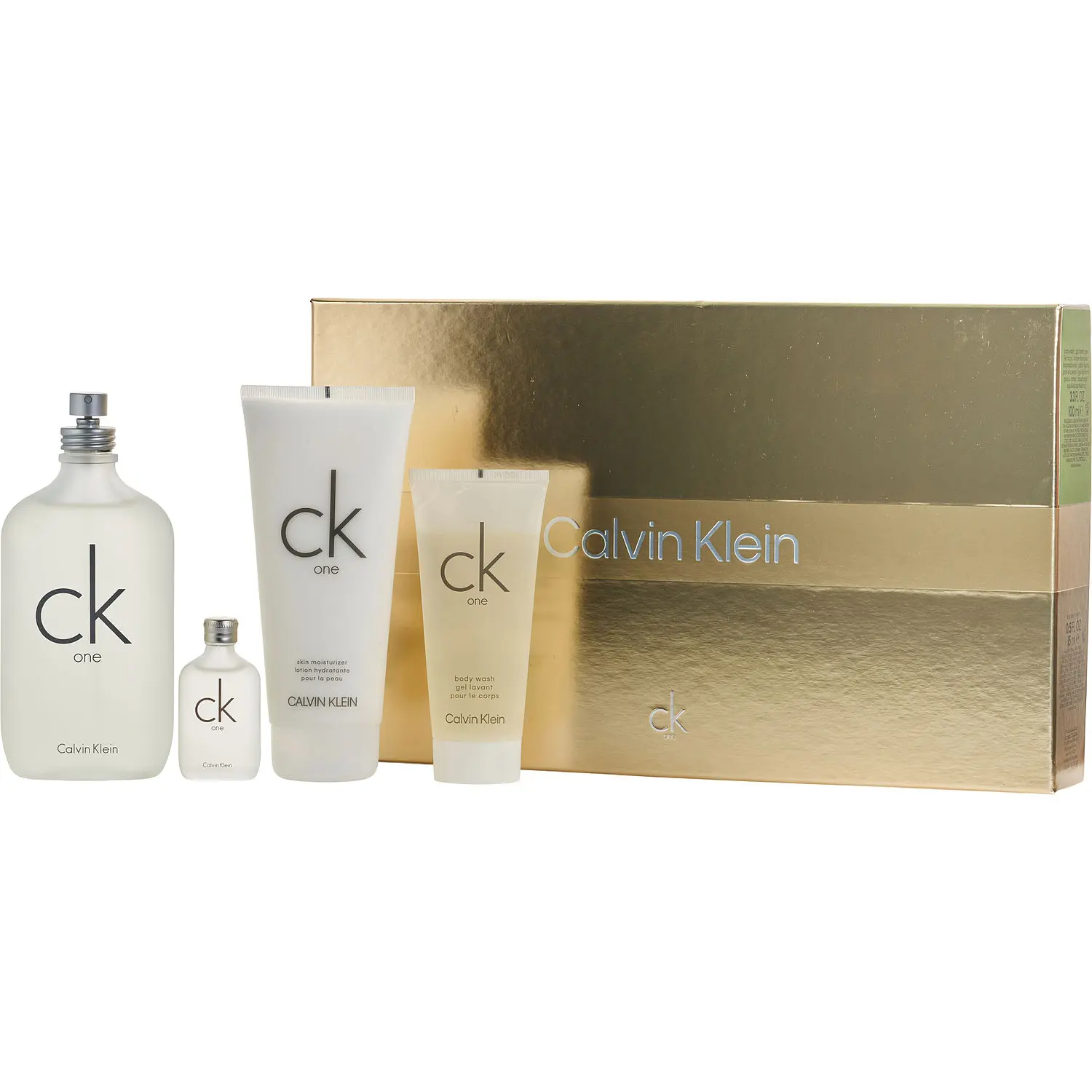 Ck One Set-Edt Spray 6.7 Oz & Body Lotion 6.7 Oz & Body Wash 3.4 Oz & Edt Spray 0.5 Oz Mini For Unisex