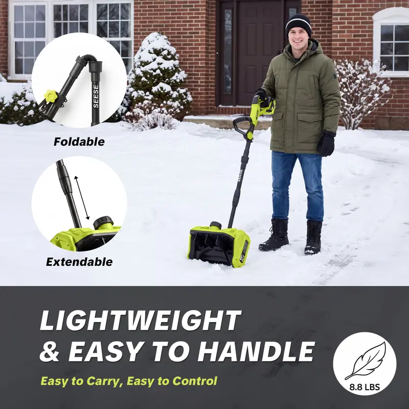 SEESE snow shovel with adjustable front handle