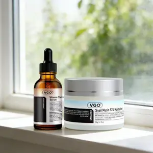 VGO Vitamin C Facial Serum with 92% Snail Mucin Moisturizing Cream: Repairs and hydrates, helping your skin stay fair and smooth Cream