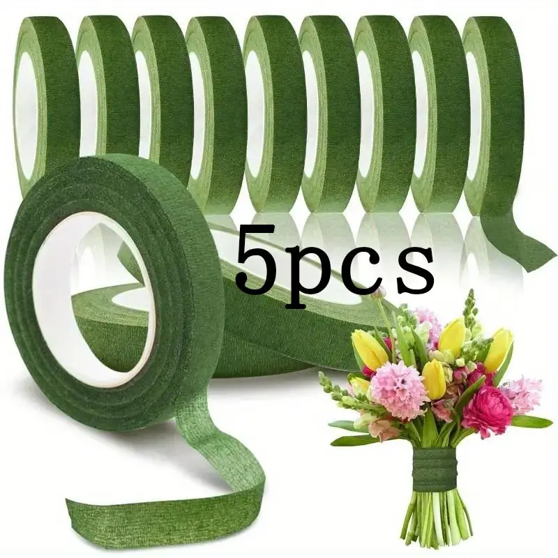5pcs Flower Tape for DIY Wedding Bouquets, Stem Packaging Paper Adhesive, Floral Arrangement, Handmade Crafts, Lapel Pins, Adhesive Strips, Decorative Tape