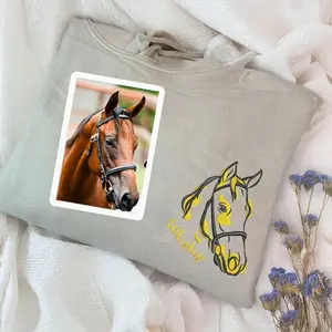 Custom Embroidered Dog Sweatshirt, Custom Dog Cat Face Embroidery Sweatshirt, Pet Memorial Shirt I