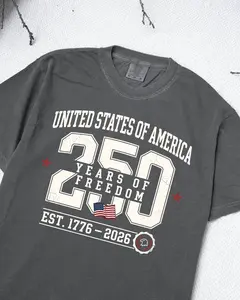 Comfort Colors 250th Anniversary T-Shirt 4th July Independence Day 1776 2026 Patriot Gift Tee PAT MNG Classic Fit Soft Relaxed Vintage Look - Casual Top