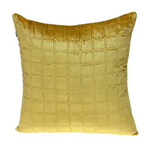 HomeRoots 402837 Yellow Quilted Decorative Throw Pillow