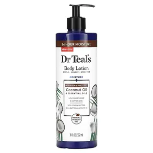 Dr. Teal's Body Lotion, Nourish & Protect, Coconut Oil & Essential Oils, 18 fl oz (532 ml)