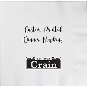 Custom Printed Linen Like Dinner Napkins Personalized for Wedding, Rehearsal Dinners, Corporate Events and Birthdays