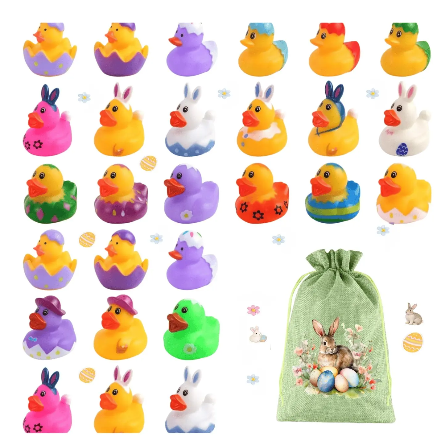 Easter 10/20pcs Rubber Duckies, 2.2 Inch Ducks, Kids Fun Easter Basket Filler, Party Gift, Goodie Bag Filler, Party Bag Fillers, Party Favors Assortment, School Reward, Holiday Decorations, Kid Gifts, Party Supplies