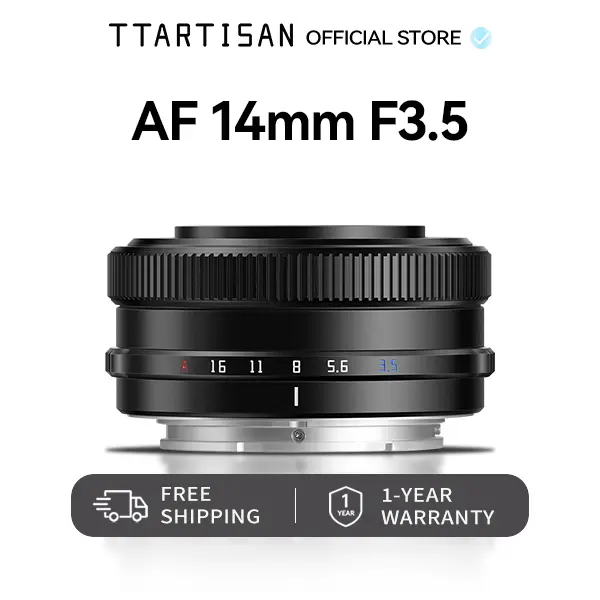 TTARTISAN AF 14mm F3.5 Ultra Wide Angle Camera Lens APS-C Auto Focus for Sony E Fujifilm X Mount