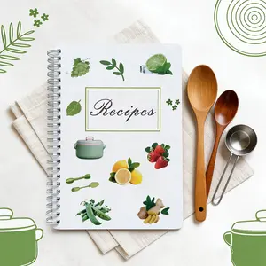 Blank Recipe Journal Notebook, Spiral Bound, Holds Up to 114 Recipes, Perfect for Cooking Enthusiasts, DIY Meal Planning, Gift for Mom Wife