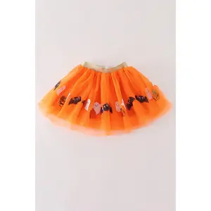 Orange halloween sequin tutu skirt