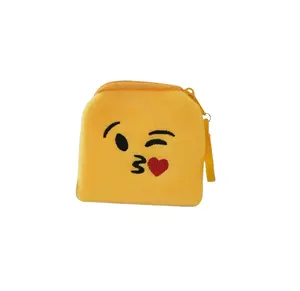 Kawaii Emoji Mini Bag - Cute Cartoon Animal Pattern Slip On Cosmetic Purse for Coins & Small Items - Soft Lightweight Gift Idea, Coin Holder, Mini Purse
