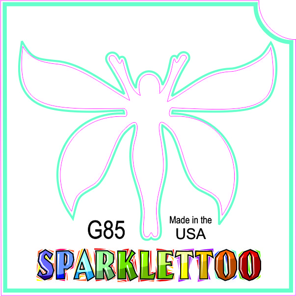 212 MAIN 3-Ply Moth Shape Tattoo Stencils - Ruby Red Glitter Finish, Kid-Safe, G85, Pack of 100