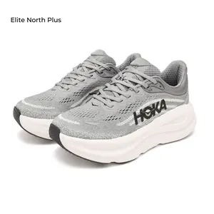 Ultra-Cushioned Gray Running Shoes – Breathable Mesh Sneakers with Thick White Sole for Men & Women, Lightweight Shock-Absorbing Athletic Trainers for Gym, Walking & Road Running