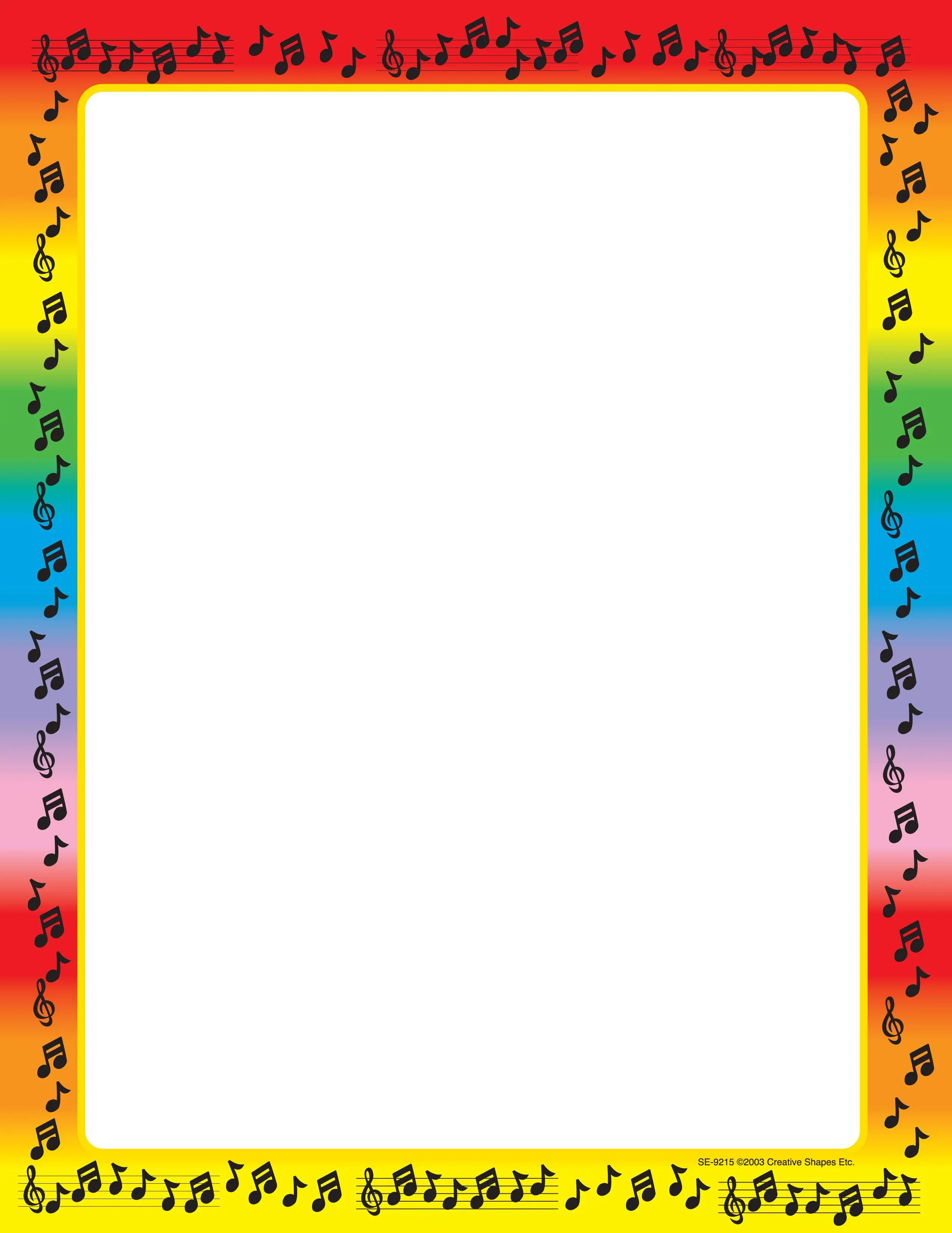 SHAPES ETC. Designer Stationery Paper - Music Themed Crafting Paper, Printer Compatible Creative Supplies, 50-Sheet Package for Classroom Decor