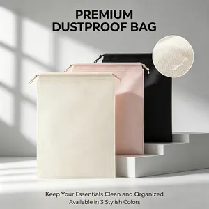 Five-Piece Dust-Proof Drawstring Bags, Non-Woven Breathable Storage Bags, Ideal for Handbags and Shoes, Available in 3 Colors