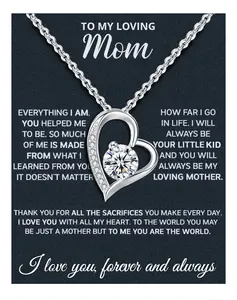 Mothers Day Gifts For Mom From Son Daughter Mom Necklace For Women New Mom Gifts Birthday Christmas Gifts With Heartfelt Message & Lighted Box