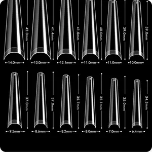 Nail Tips clear - Assorted Sizes from 6.4mm to 14.0mm Available for Your Needs