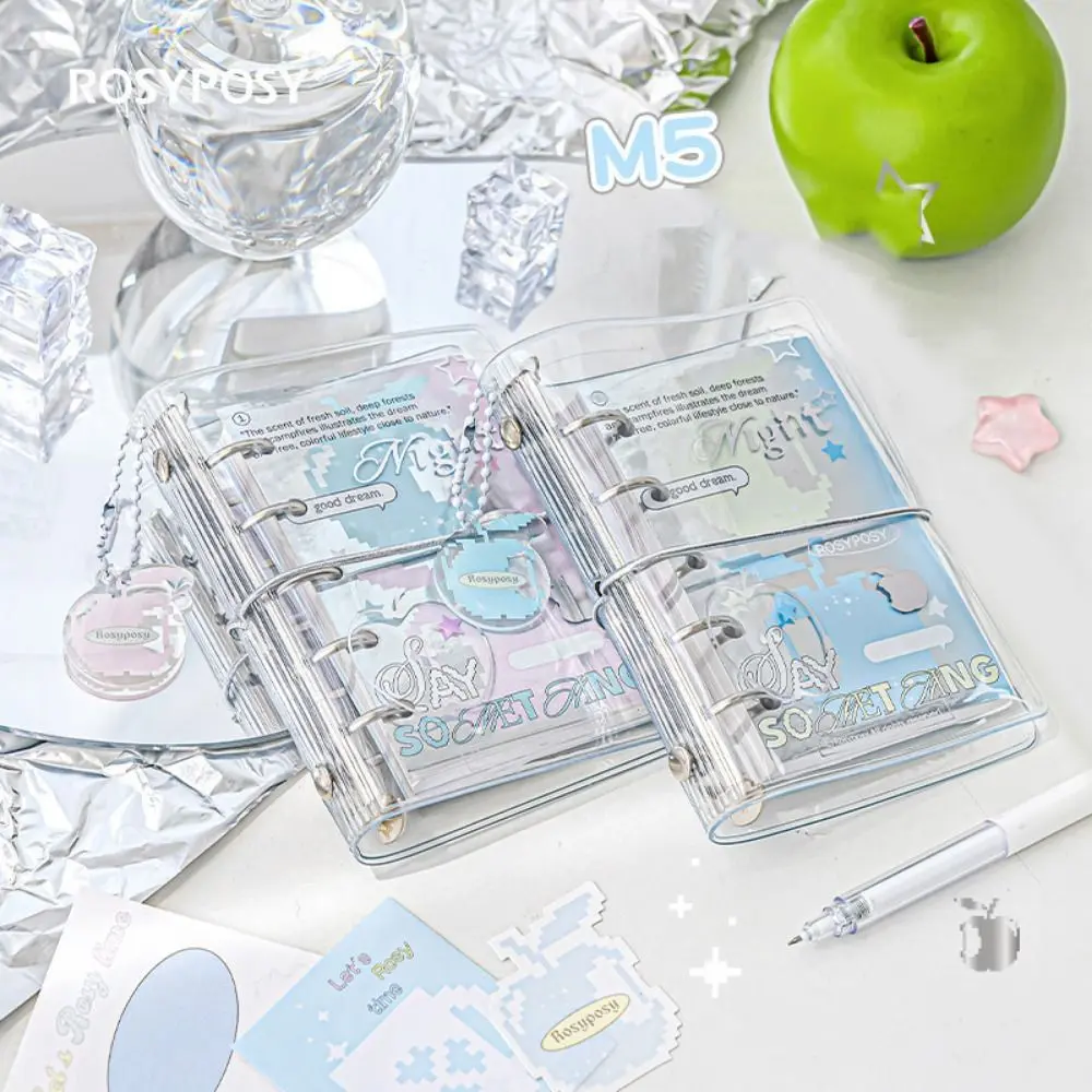 Stationery Hand Ledger M5 Pocket Binder Notebook Mini Twill Loose-leaf Notebook Binder Aesthetic Hand Account Book Boys Girls