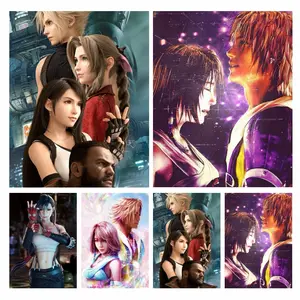 5D  Full Diamond Embroidery Final Fantasy Game Portrait Tidus Yuna Tifa Mosaic Rhinestone Wall Art Cross Stitch Painting Decor