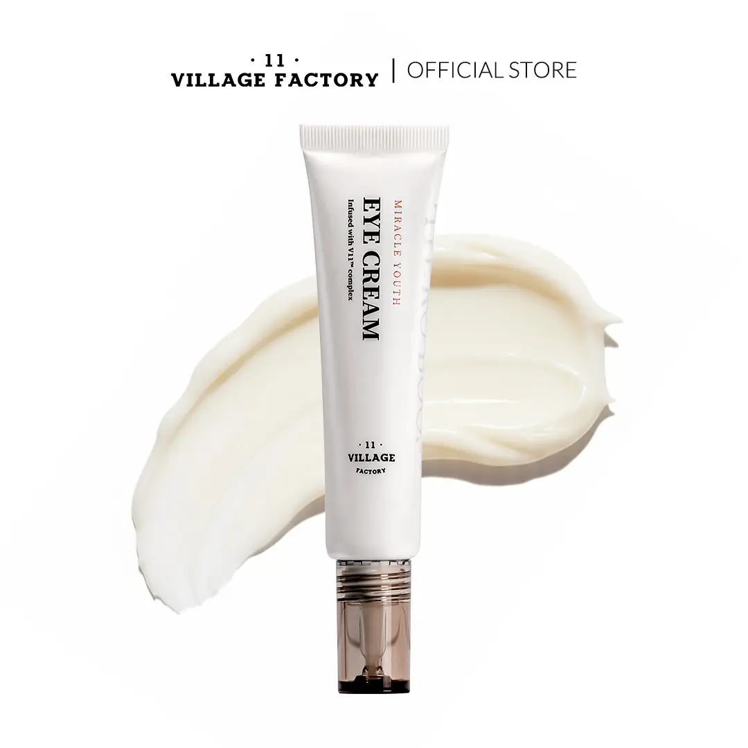 VILLAGE11FACTORY Miracle Youth Eye Cream (0.85 fl oz / 25ml) – 0.1% Retinol for Beginners + Shea Butter & Squalane | Hydrating Anti-Aging Eye Cream for Fine Lines & Dark Circles