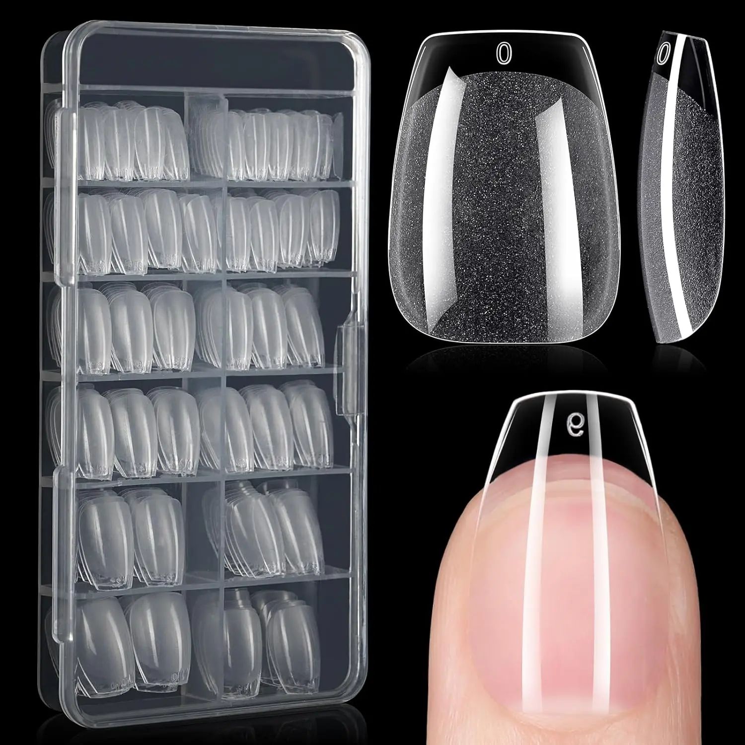 Short Transparent Full Cover Fake Nail, DIY Fake Nails, 120pcs/set Clear Soft Gel Nail Tip, DIY Nail Art Kits for Women & Girls