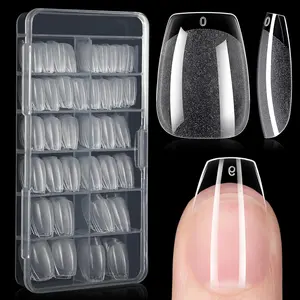 Short Transparent Full Cover Fake Nail, 120pcs/set Clear Soft Gel Nail Tip, Nail Tips Kit, DIY Nail Art Kits for Women & Girls, Nail Supplies, Acrylic Nails Extension, Stylish Acrylic Nails