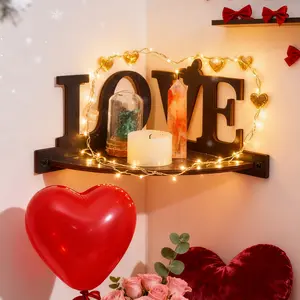 Simple Love Letter Butterfly Wall Mounted Corner Rack, Room Decoration, Valentine's Day DIY Floating Shelves, Living Room & Bedroom Decor, Wall Mount Design