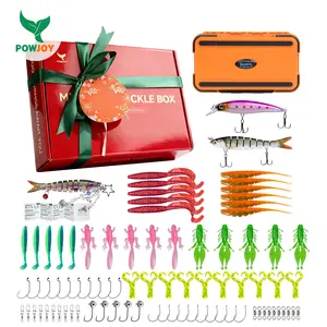 POWJOY 86 PCS Fishing Tackle Box Set - Assorted Lures (Soft, Hard, Metal) & Hooks Included - Complete Freshwater Bass Kit, Ideal Gift for Women Anglers