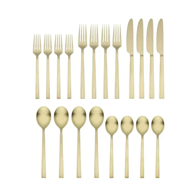 River 20-Piece Gold Stainless Steel Flatware Set with Handles (Service for 4)