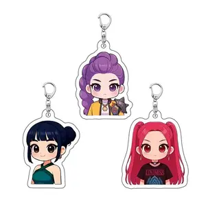 Viral K-pop  Hunters Q-Style Pendant Keychain - Adorable Rumi/Mira/Zoey Cartoon Bag Charms with Super Cute Anime Aesthetic