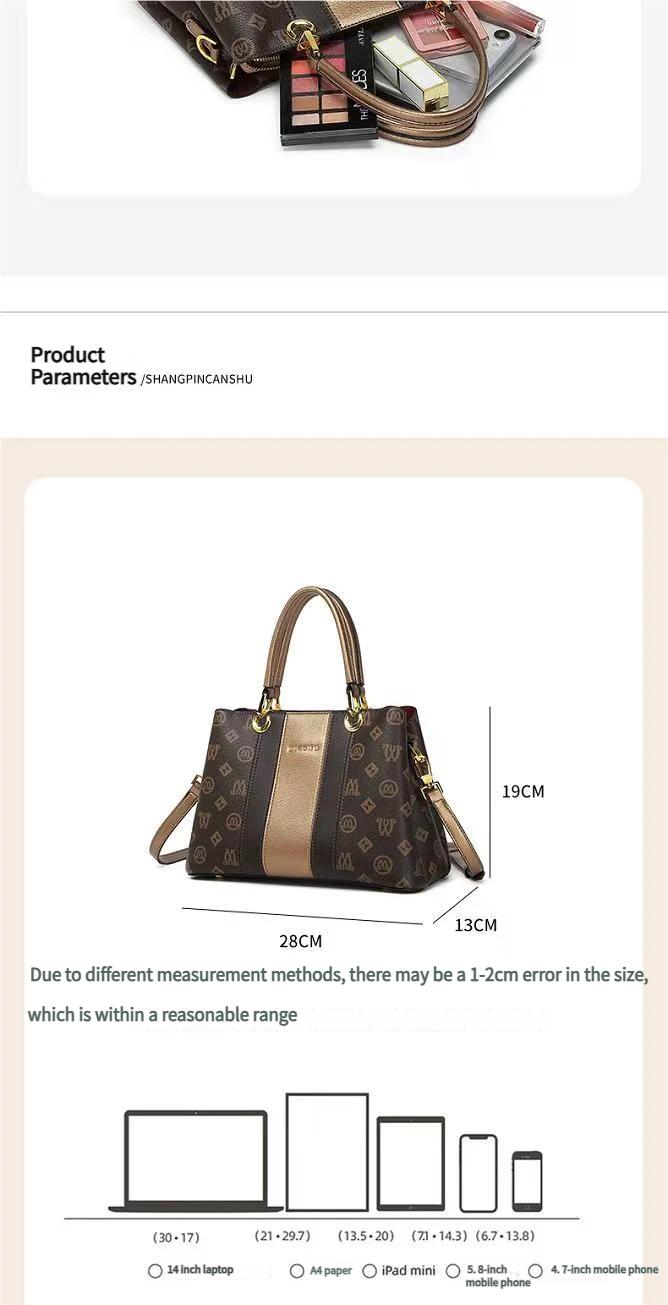 Women's Large Capacity Tote Bag, Designer Style Handbag with Top Handle & Crossbody Strap, Multi-pocket Work Purse, Waterproof Monogram Shoulder Bag for Everyday Use Women's Large Capacity Tote Bag, Designer Style Handbag with Top Handle & Crossbody Strap, Multi-pocket Work Purse, Waterproof Monogram Shoulder Bag for Everyday Use