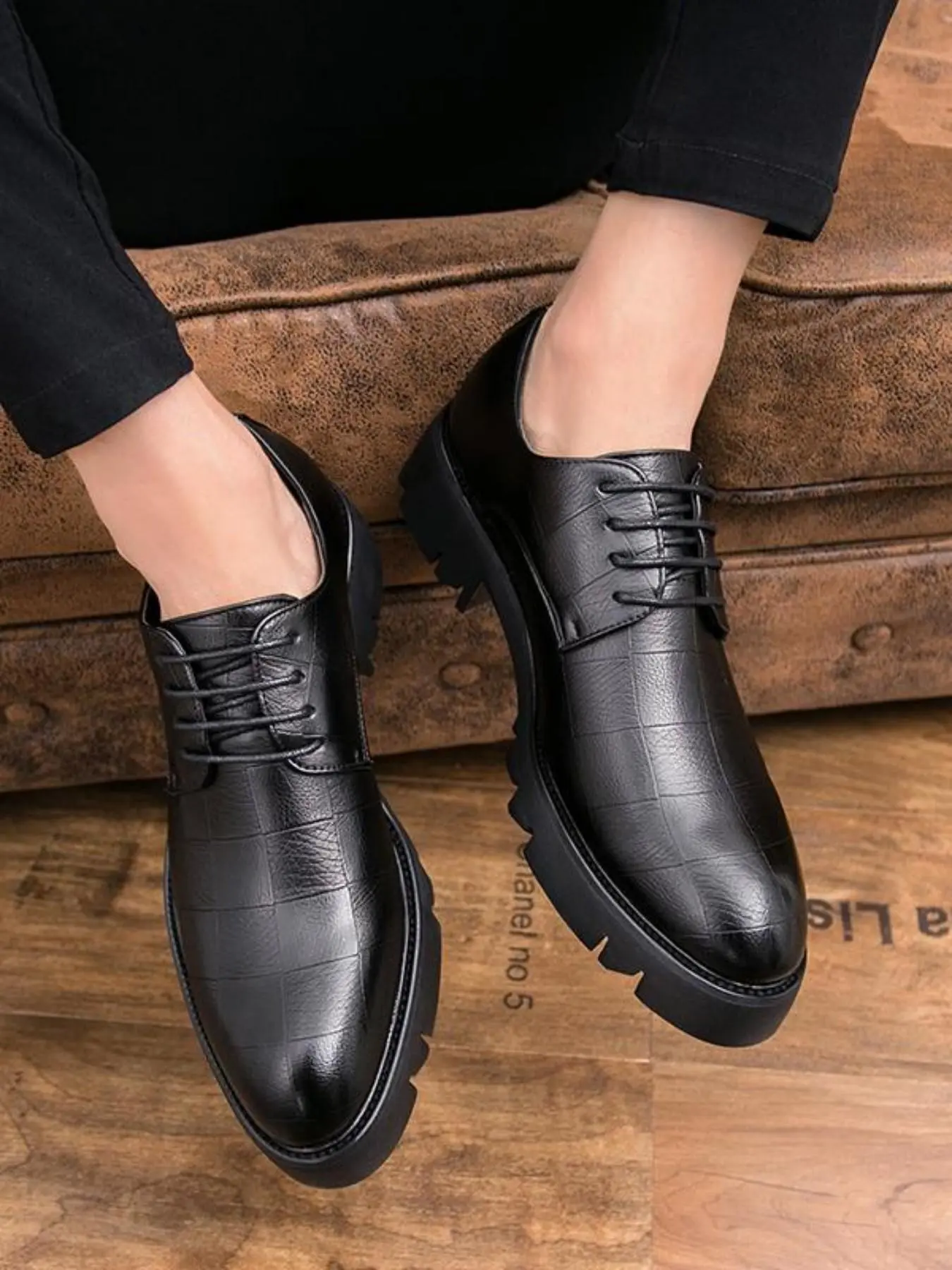 Men's Business Formal Lace Up Dress Shoes, Fashionable Solid Color Pointed Toe Shoes, Footwear, Business Style Shoes