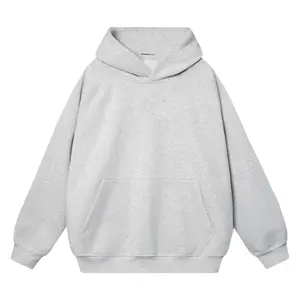 Unisex Oversized Pullover Hoodie Casual Streetwear Fleece Sweatshirt Soft Cotton Blend Hoodie for Men Women Grey Hoodie Minimalist Fashion Top