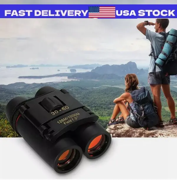 Binoculars 30x60 Zoom Outdoor Travel Compact Folding Telescope Hunting Day/Night