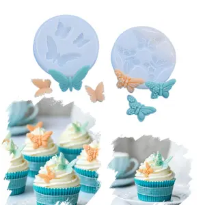 2Pcs,Floral Butterfly Silicone Mold, Food Grade Silicone Molds for Chocolate, Candy, Cake Decoration, Essential for Baking Enthusiasts, Silicone Baking Set