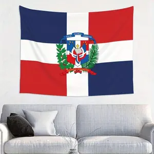 Extra Large Size Dominican Republic Flag Tapestry - Wall Hanging Home Decor, Tablecloth for Bedroom, Living Room