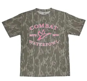Combat Waterfowl Bottomland Camo Pink Tee For Men - Soft, Stylish Design for Streetwear, Camo Shirt, Ideal For Sports And Everyday Wear