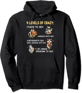 4 levels of crazy talks to self argues with self Pullover Hoodie - Janessaho Shop 91B0CKNN755X