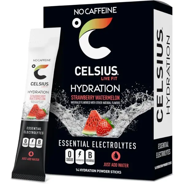 Hydration Strawberry Watermelon, Sugar Free Electrolyte Hydration Drink Mix (Pack of 14)