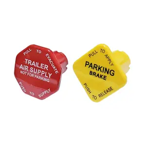 Torque Parking Brake & Air Supply Knobs Set, Yellow Parking Brake Knob and Red Trailer Air Supply Knob for MV-3 Push-Pull Dash Valve | Replaces Bendix 298817, 298818 (TR298817 + TR298818)