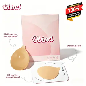 Obind Strapless Bra – No.1 Push-up Sticky Bra, Waterproof & Sweat-proof Invisible Bra, Reusable Silicone Adhesive Bra for Women, Includes Storage Board & Replaceable Pads