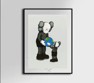 Kaws Giving Kid The World Poster Wall Art Home Decor