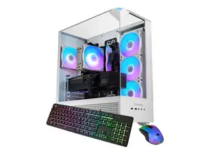 iBUYPOWER Element Gaming PC Desktop Computer AMD Ryzen 7 8700F CPU, NVIDIA GeForce RTX 5060 8GB GPU, 16GB DDR5 RGB RAM, 1TB NVMe SSD, Windows 11 Home, Keyboard, Mouse - White