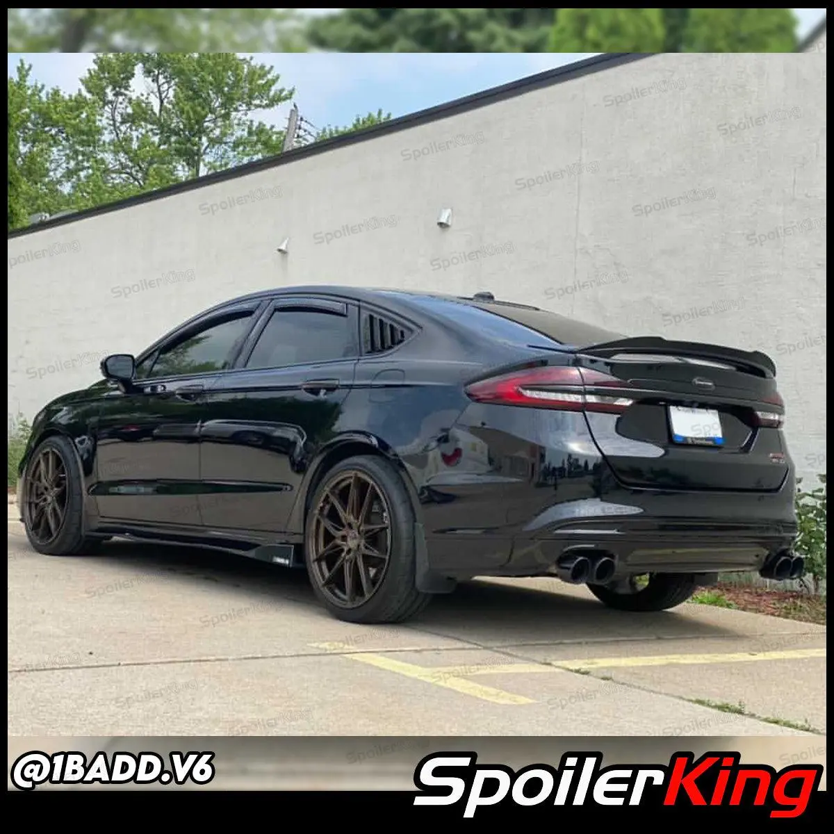 Aftermarket 284FC Style Gurney Flap Spoiler for Ford Fusion 2013-2020, Spoiler King Polyurethane Self-Adhesive Auto Body Frame Accessory with Flex Paint