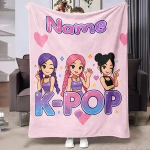 Custom KPOP Group Printed Flannel Blanket | Soft, Skin-Friendly, Modern Style, Suitable for Teens and Adults, Machine Washable 2